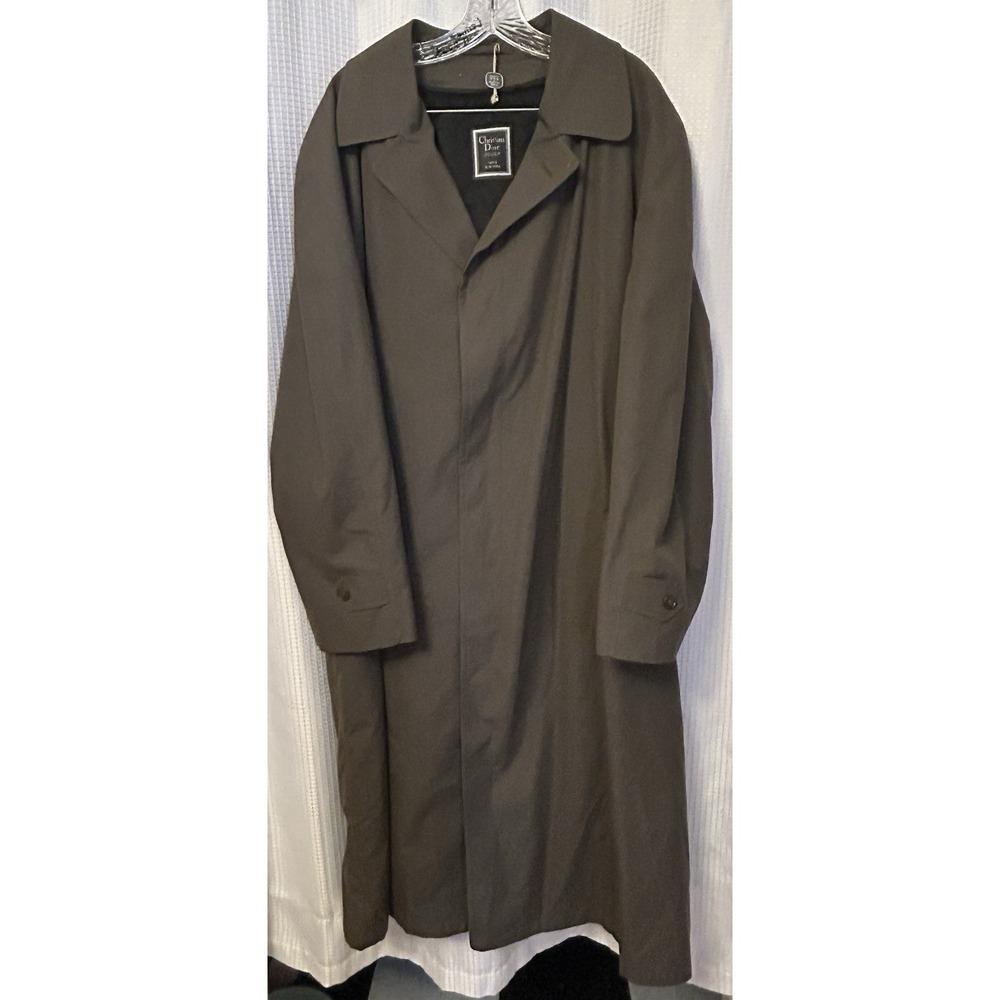 VTG Christian Dior Monsieur Men's Trench Coat Brown Khaki Wool Liner 46R